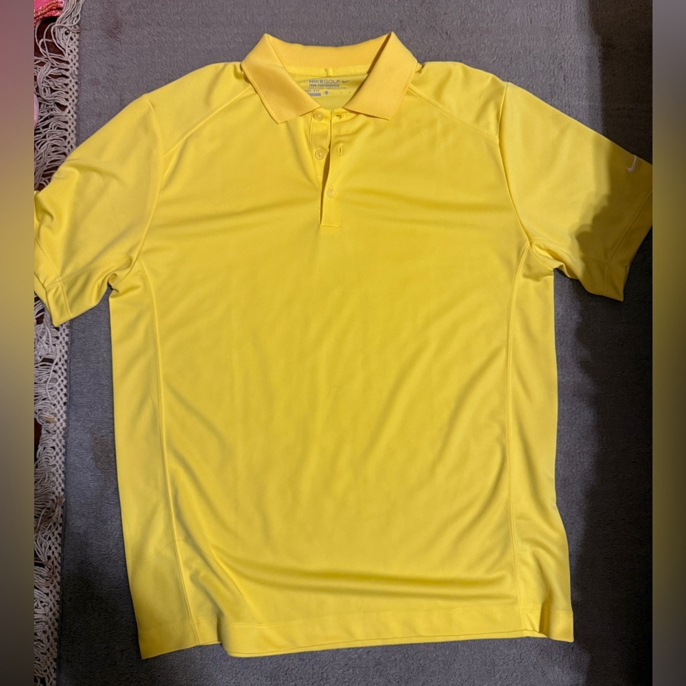 Nike Golf Yellow Dri Fit Polo Men’s Size Large